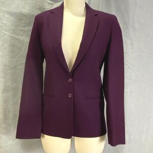 Vintage Brian Tucker Made in Ireland Plum Wool Blazer Tailored 2-Button Jacket